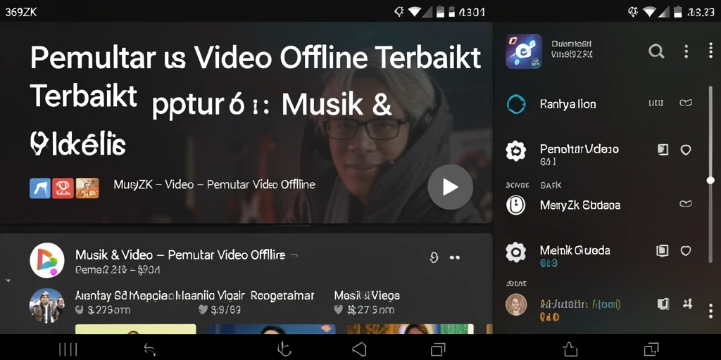 Antarmuka sederhana dan fungsional aplikasi Pemutar Video Offline.