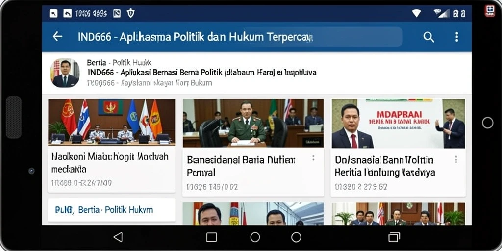 Tampilan menarik antarmuka aplikasi Politik Hukum.