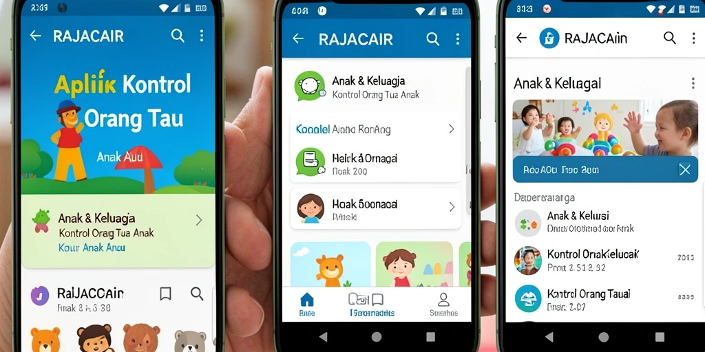 Tampilan antarmuka RAJACAIR yang intuitif dan menarik untuk kontrol orang tua.