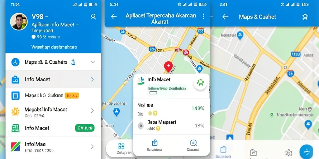 Tampilan antarmuka aplikasi V98 yang menampilkan fungsi Info Macet